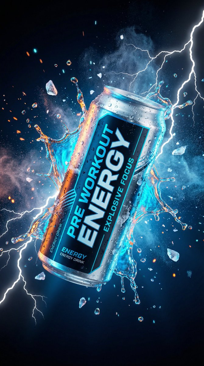 Energy Drink Product Explosion Commercial Prompt Template 1