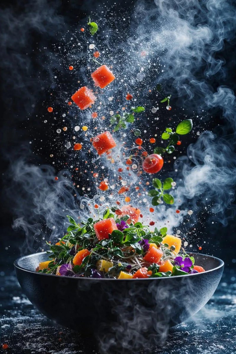 Hyper-Realistic Salad Explosion Food Photography Prompt 1