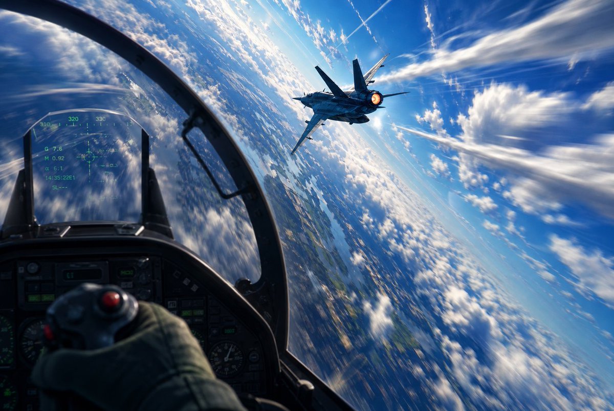 YouTube Thumbnail - Fighter Jet Cockpit View Banking Turn 1