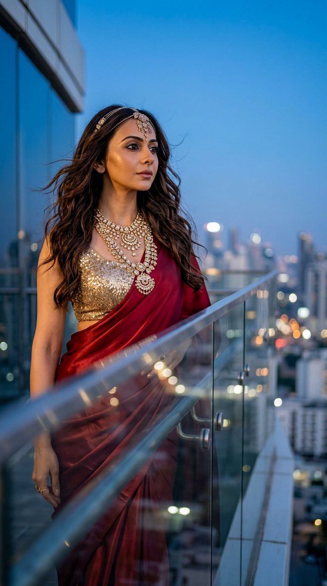 Red and Gold Saree Portrait 2