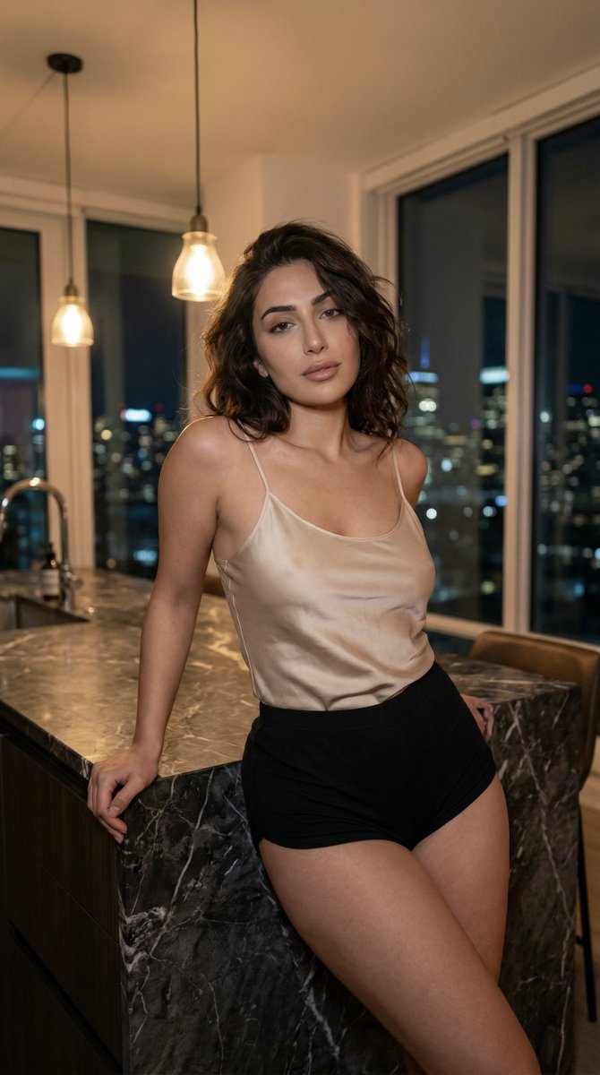 Low-Light Kitchen Portrait (Persian/Middle Eastern) 1