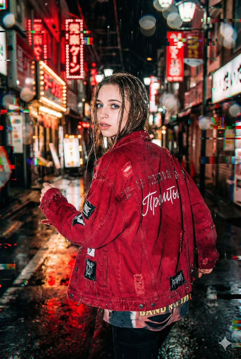 Neo-Tokyo Street Style Portrait Prompt with Glitch Effects 3