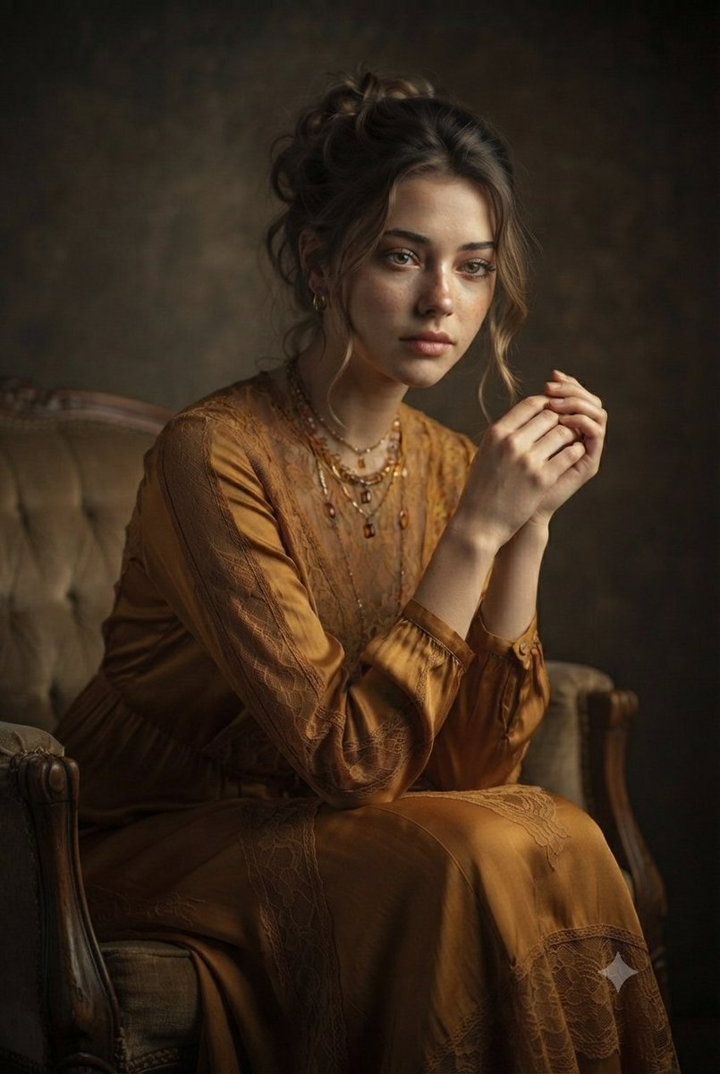 Vintage Mustard Dress Portrait 4