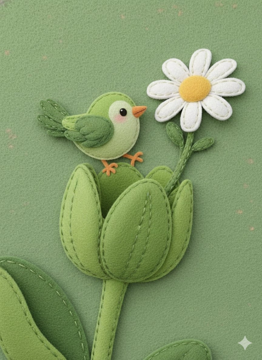 Felt Fabric Applique Art Style Transfer Prompt 2