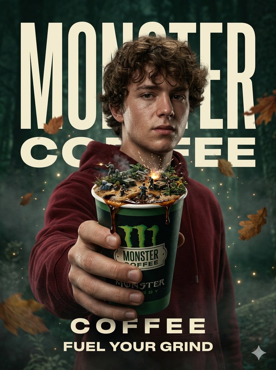 Surreal Monster Energy Coffee Advertisement 1