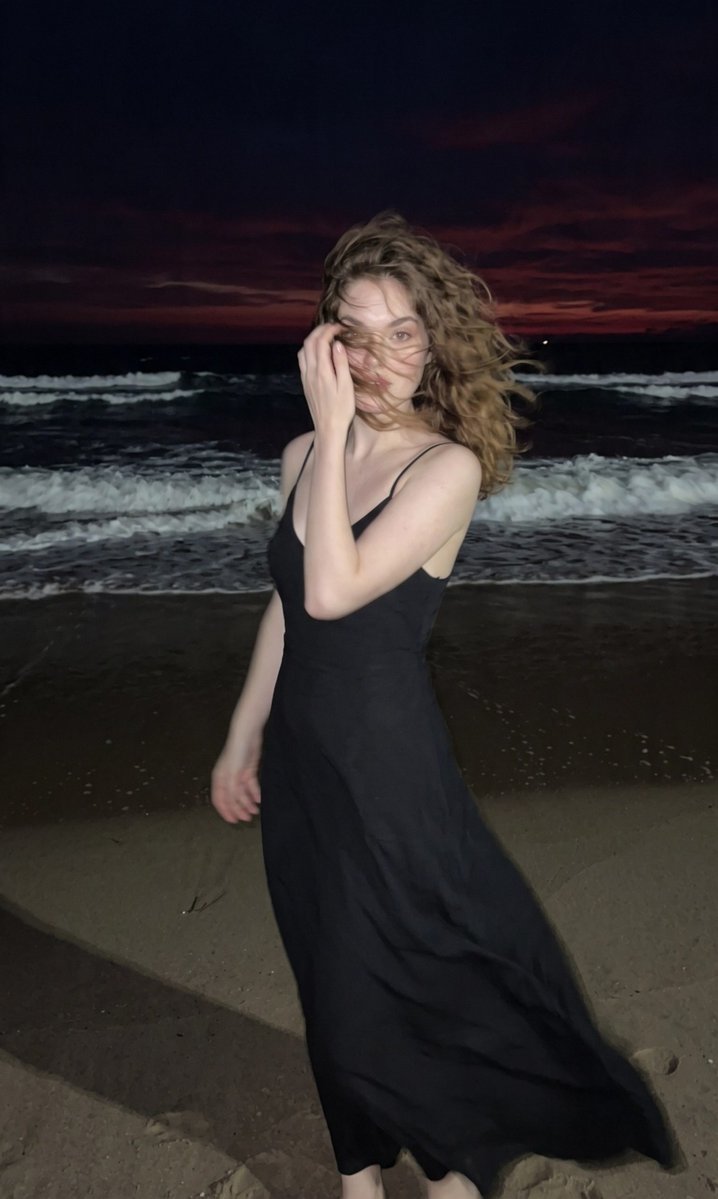 Nighttime Beach Fashion Candid 1