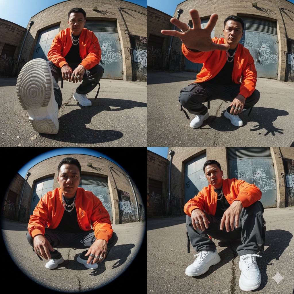 High-Fashion Streetwear Editorial (Multi-Panel, Identity Lock) 1