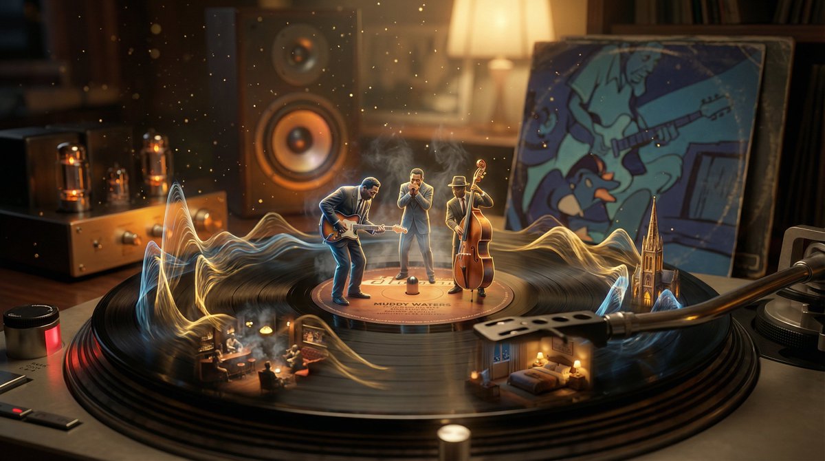 Surreal Vinyl Record Mid-Play Visualization 1