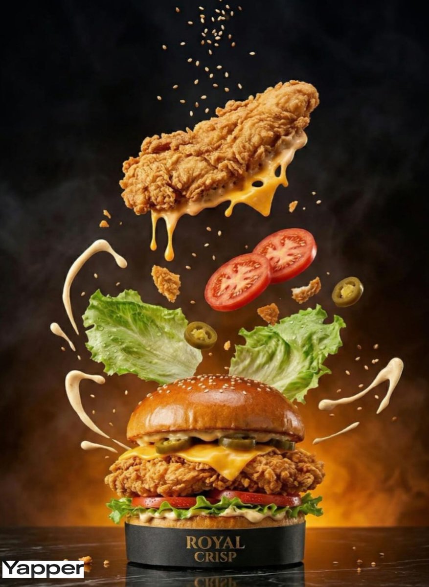 Luxury Chicken Burger Ingredient Explosion Commercial 2