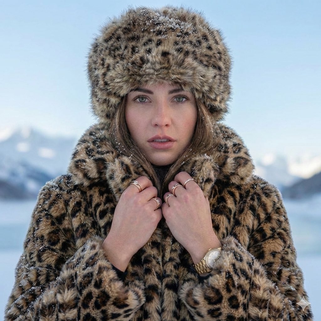 Close-up Portrait in Snowy Alpine Landscape 1