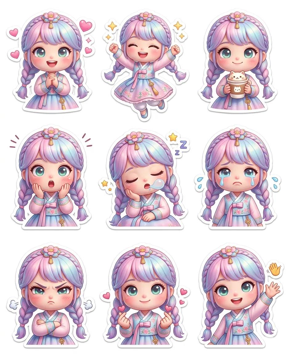 Pixar-Style Chibi Sticker Sheet 2
