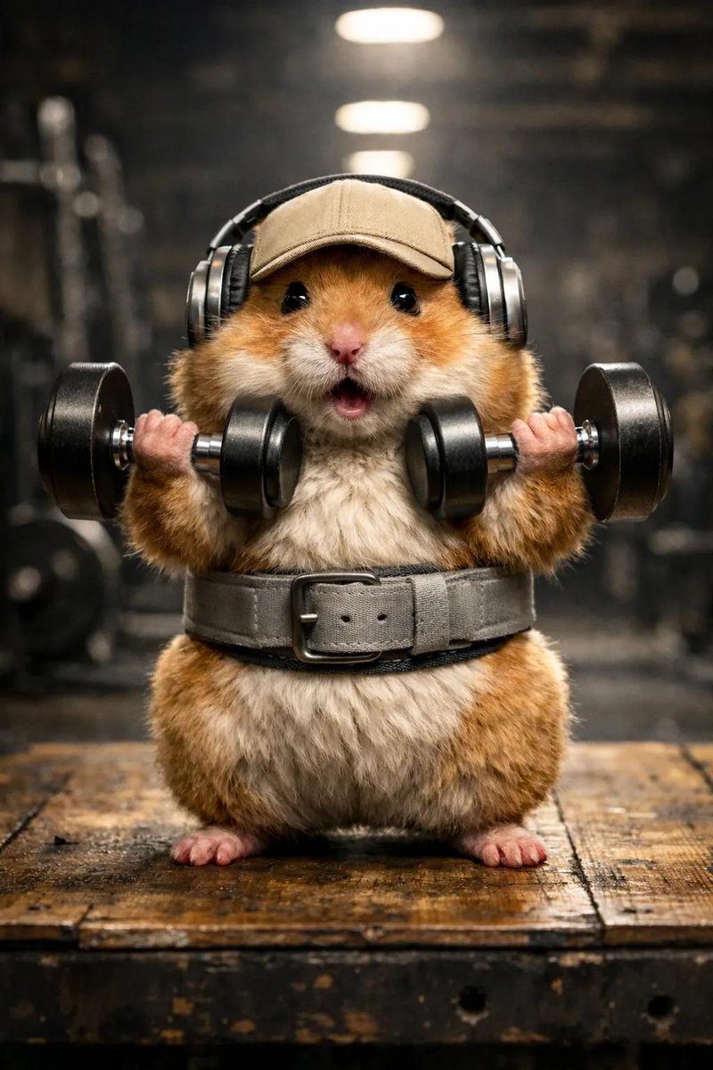 Hyper-Detailed Hamster Weightlifting Cinematic Scene 1