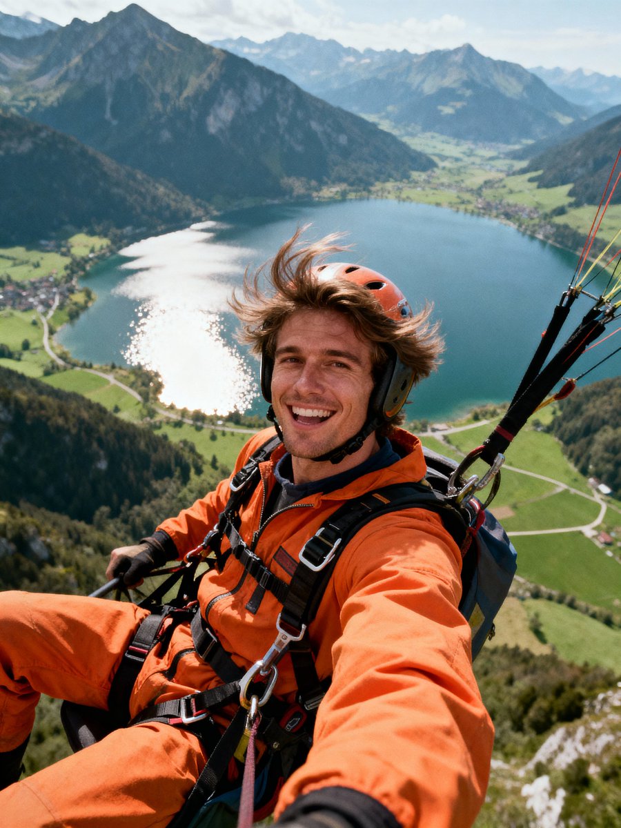 GoPro-style extreme sports selfie prompt 2