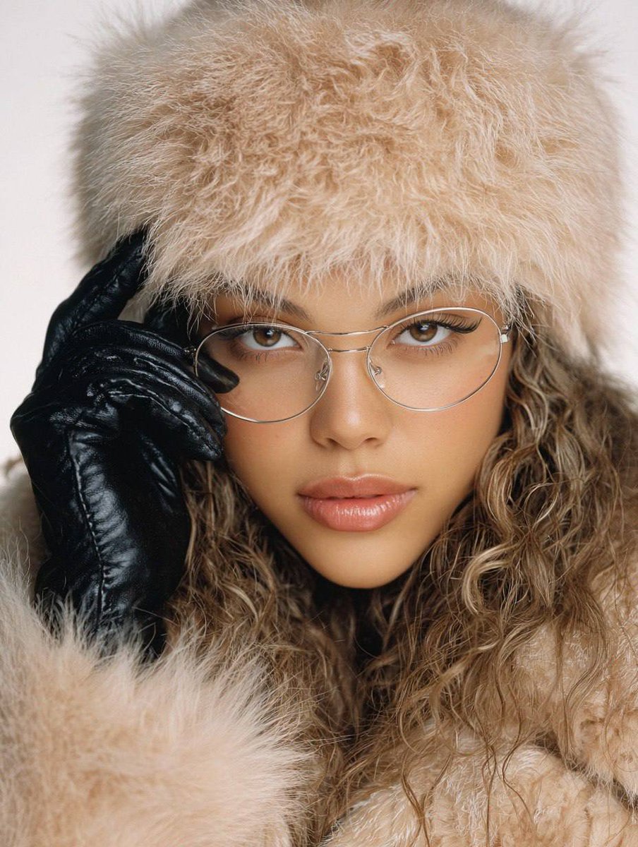 Nineties Fashion Fur Hat Portrait 3
