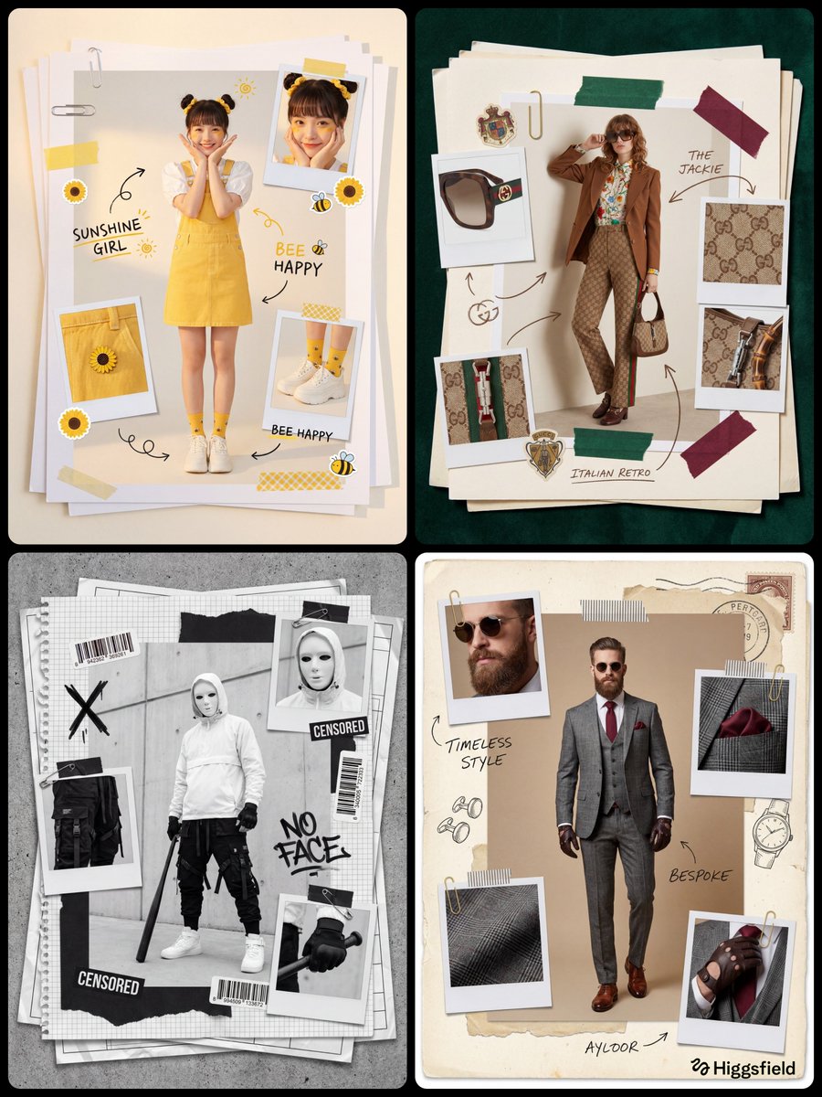 Fashion Scrapbook Page Layout Prompt Template 1
