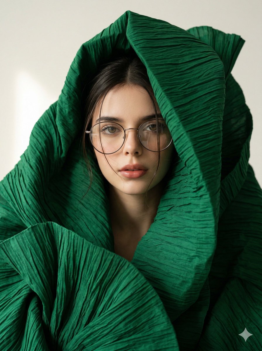 Avant-Garde Sculptural Fabric Portrait 2