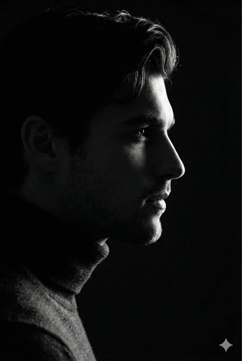 Low-Key Profile Portrait with Single Rim Light 1