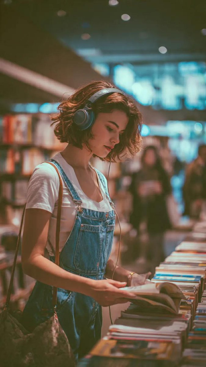 Cinematic Bookstore Lifestyle Film Still Prompt 2