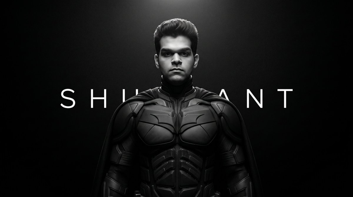 Monochrome Batman Superhero Portrait 4