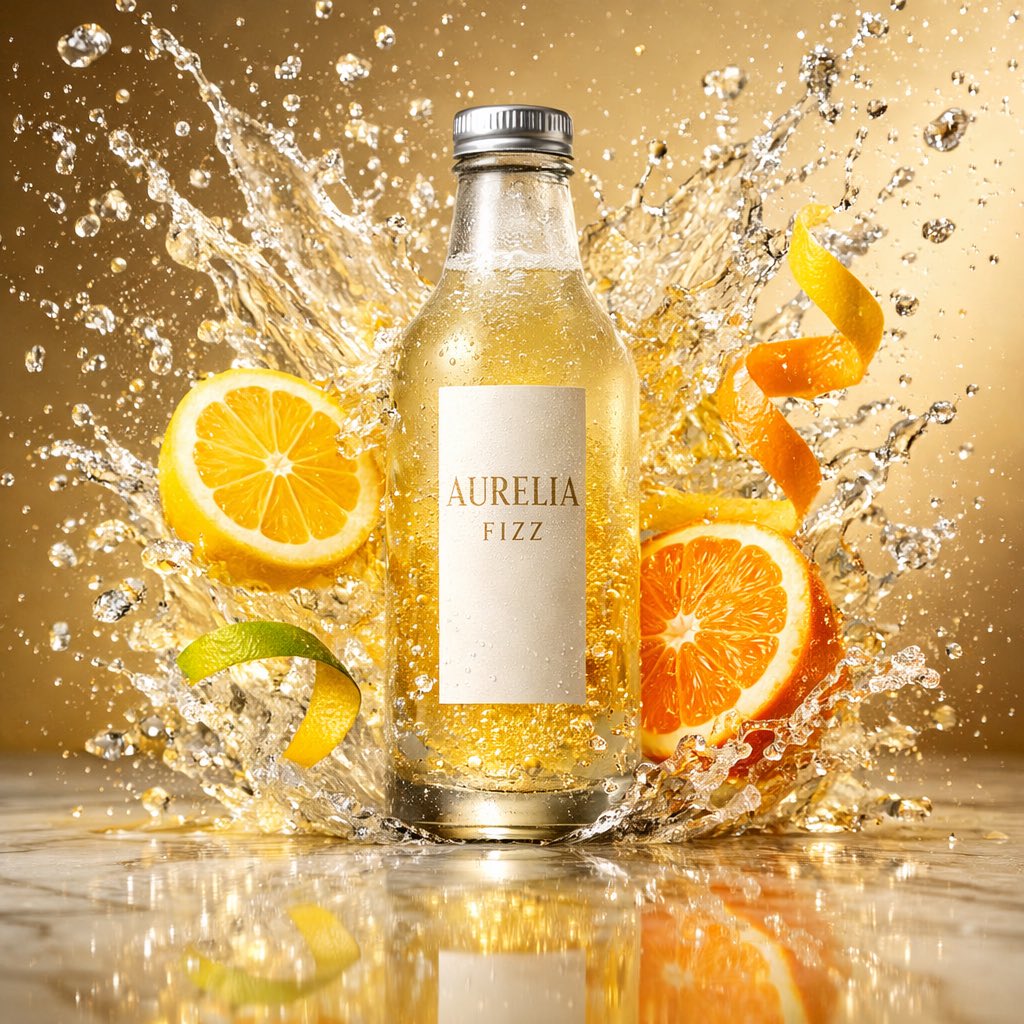 High-Speed Commercial Beverage Photography Prompt 1