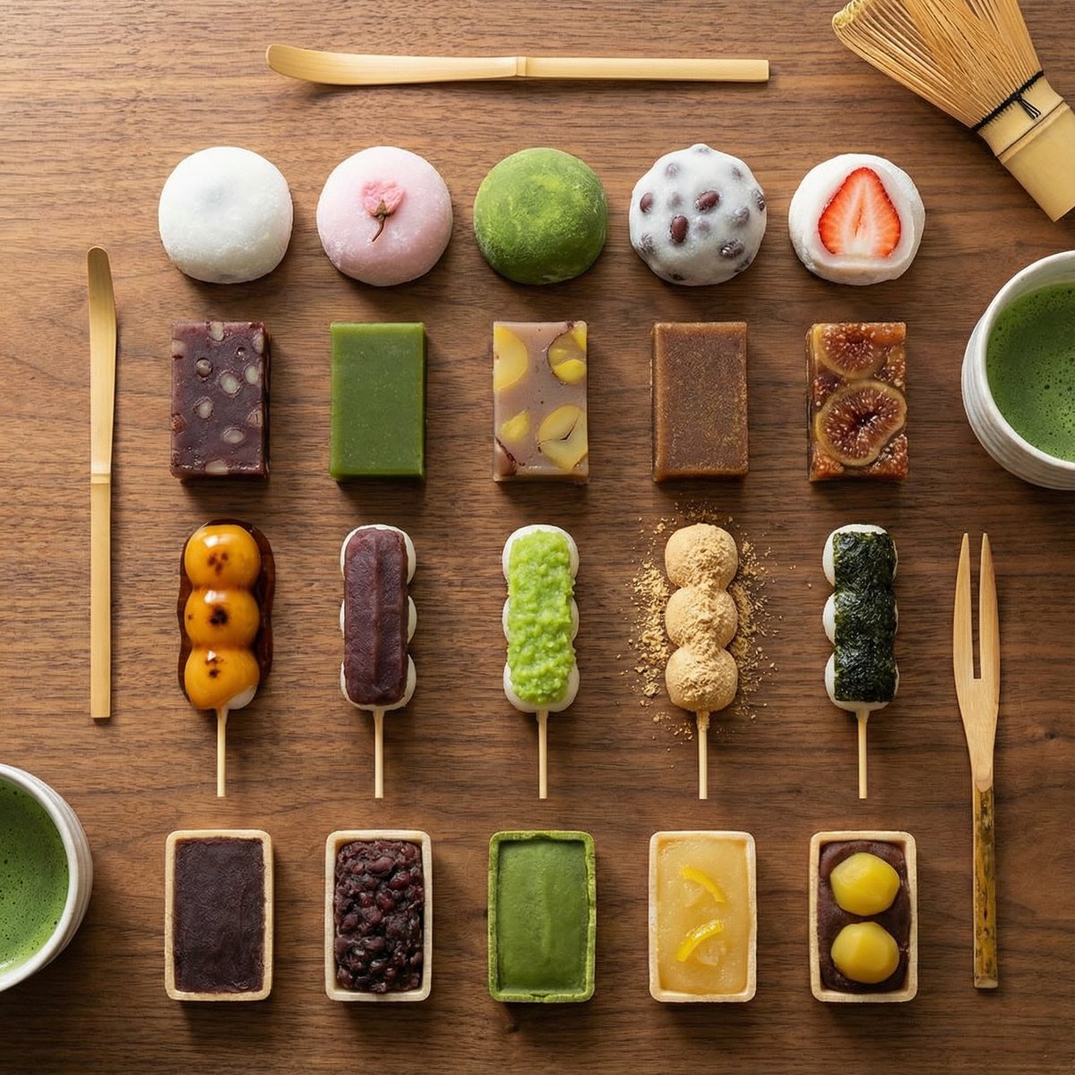 Perfectly Aligned Japanese Wagashi Sweets 2