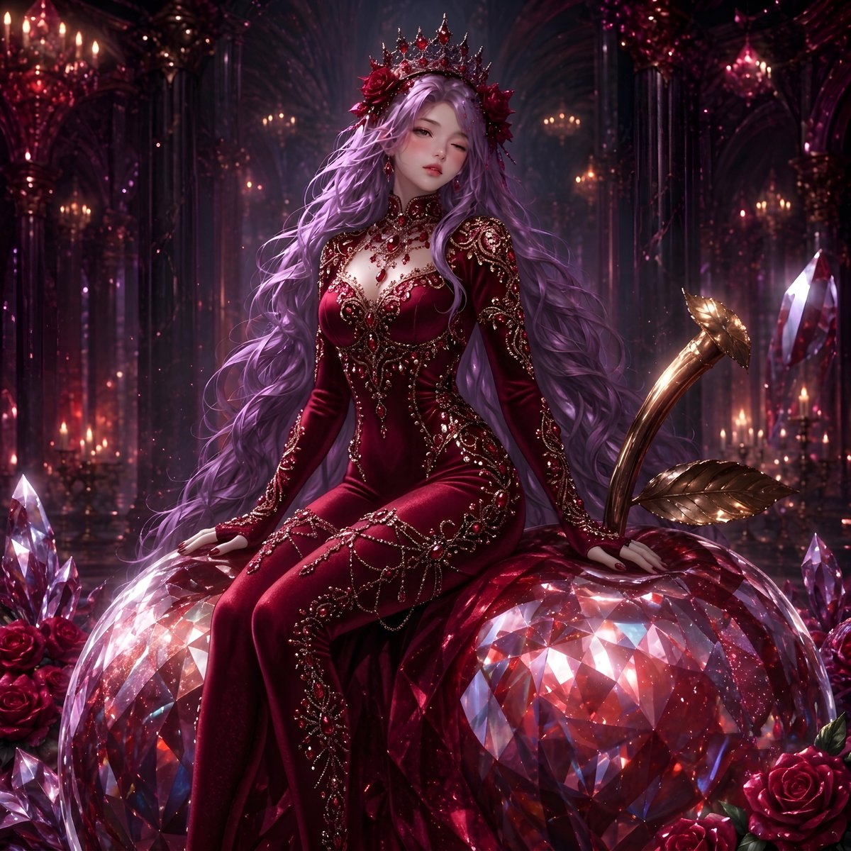 Gothic Rose Fantasy Queen Portrait 2