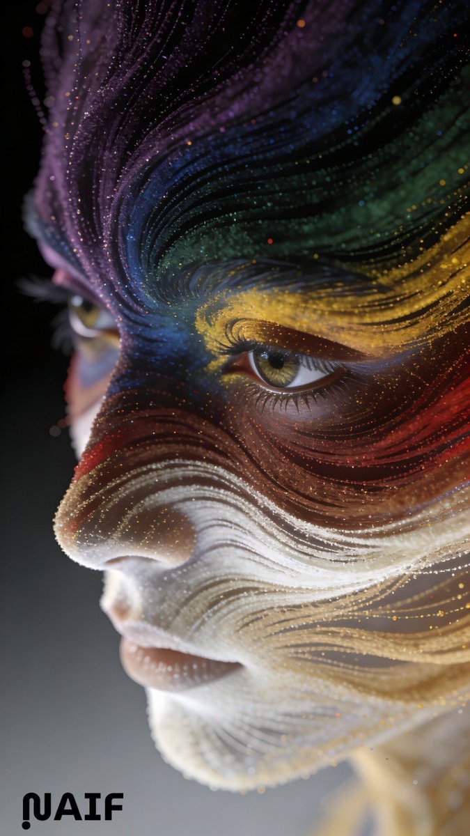 Abstract Fibonacci Particle Facial Features CGI Prompt 1