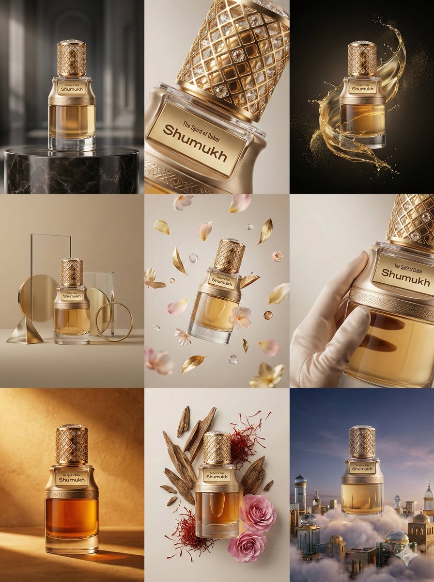 Luxury Product Commercial Grid Prompt (3x3) 1