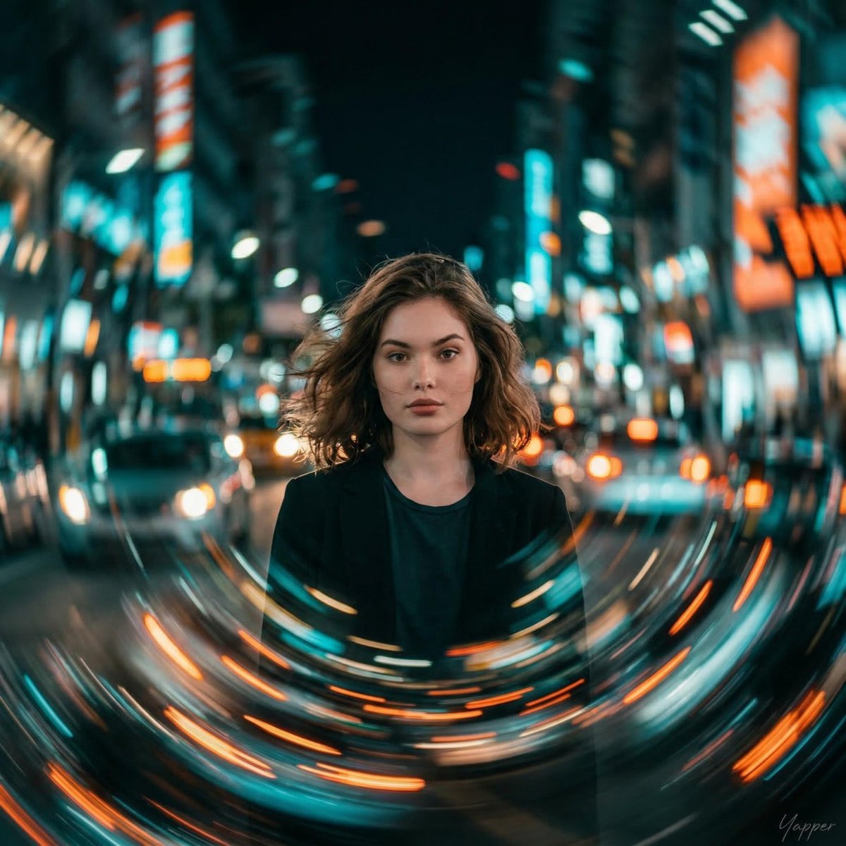 Cinematic Portrait with Motion Blur Cityscape 1