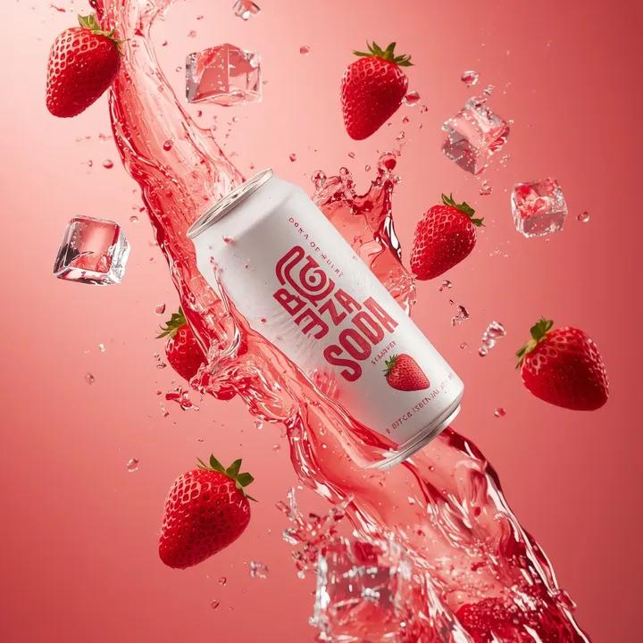 Hyper-photorealistic soda can product advertisement prompt 1