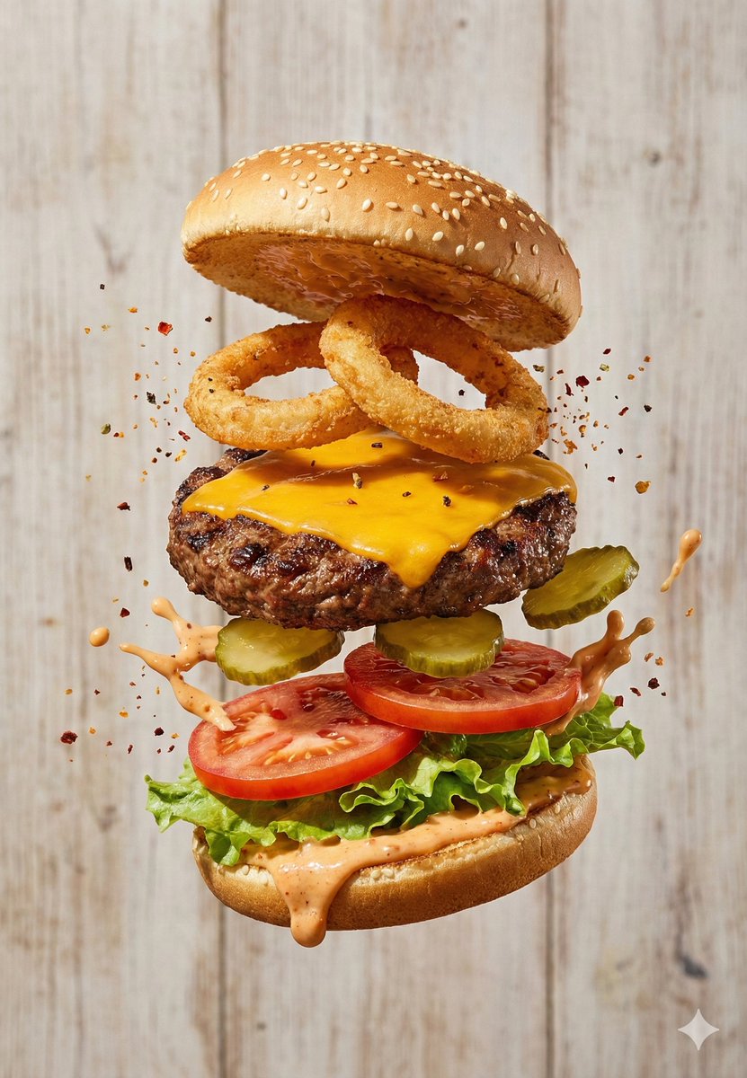 Floating Gourmet Burger Commercial Shot 2