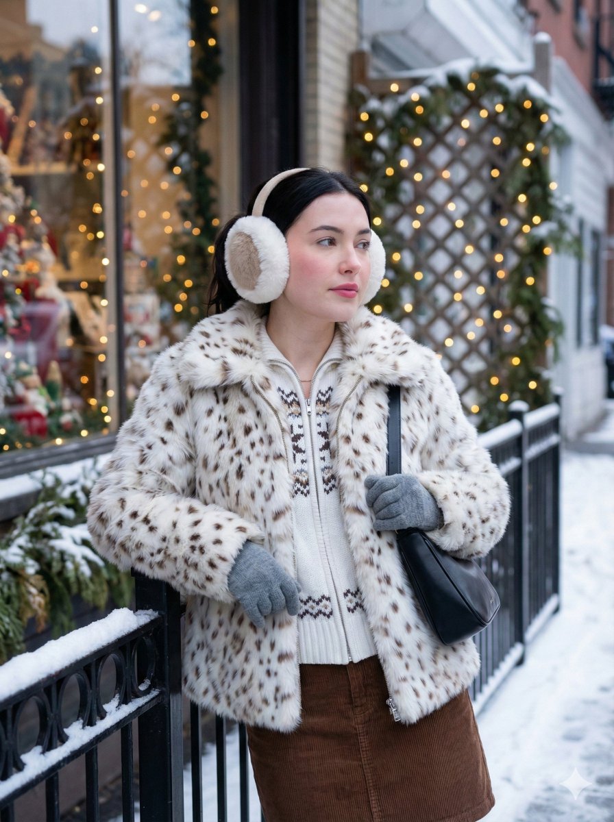 Cozy Winter Street Fashion Portrait Prompt 1