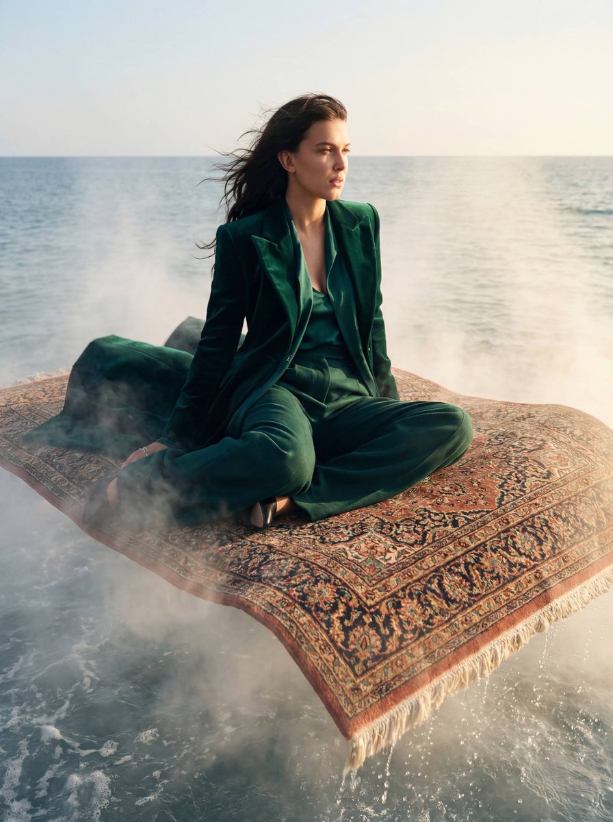 High-Fashion Editorial on a Flying Magic Carpet 2