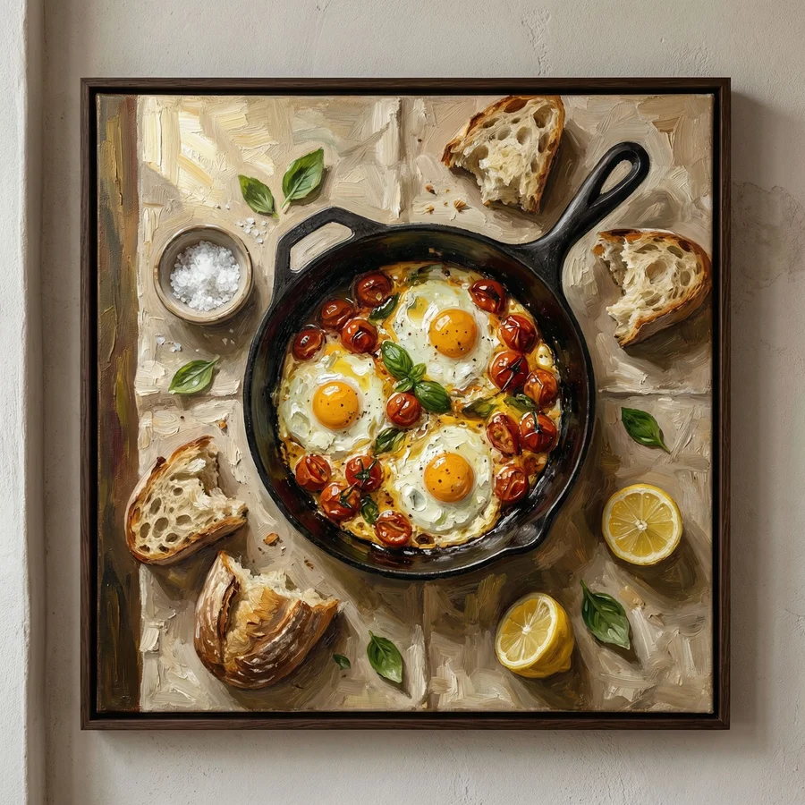 Overhead Skillet Eggs Photography 1
