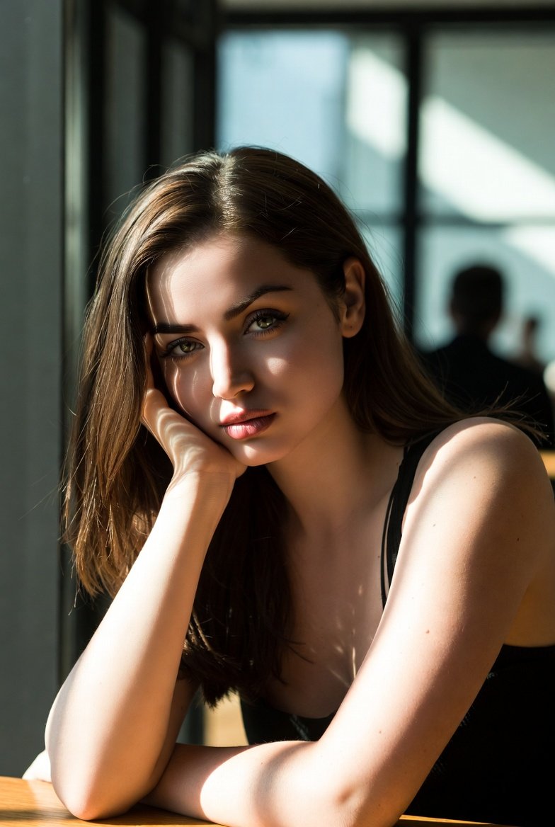 Cinematic Indoor Portrait with Window Light Prompt 2
