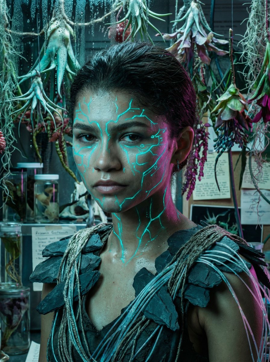 Bioluminescent Archivist Sci-Fi Portrait Prompt 2