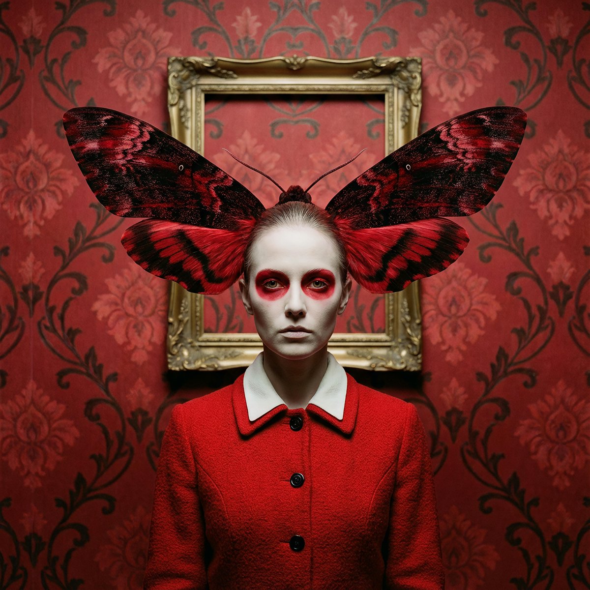 Surreal Moth-Winged Female Portrait 1