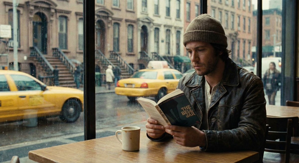 Cinematic Still of a Man in a Coffee Shop 1