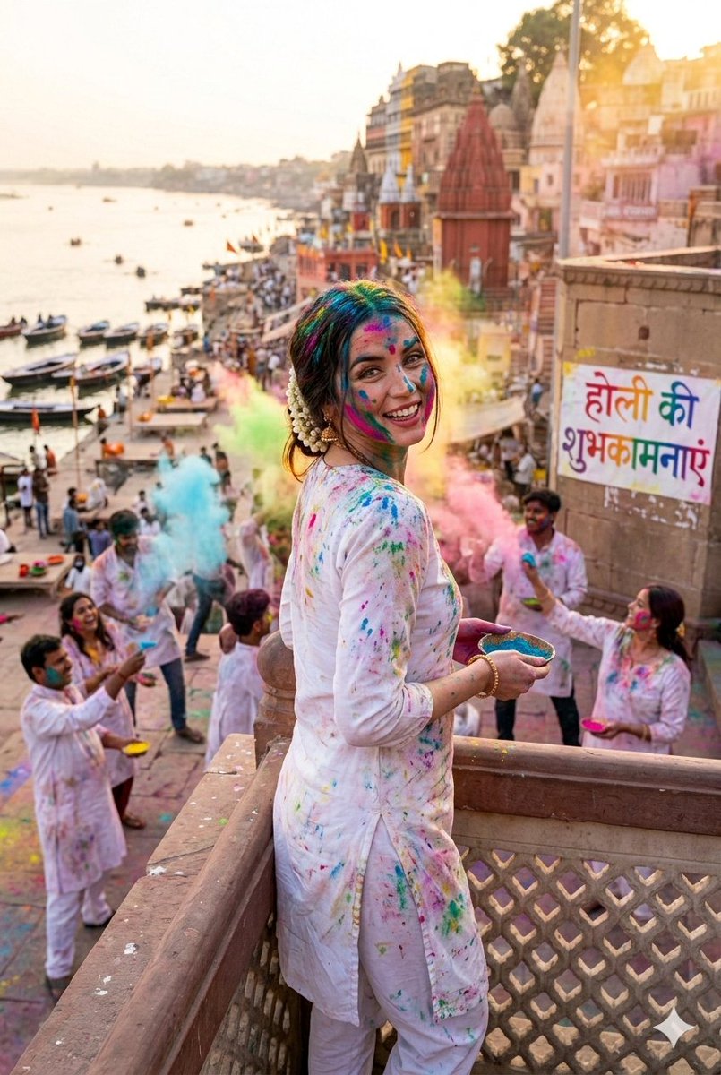 Hyper-Realistic Holi Festival Portrait Prompt 1