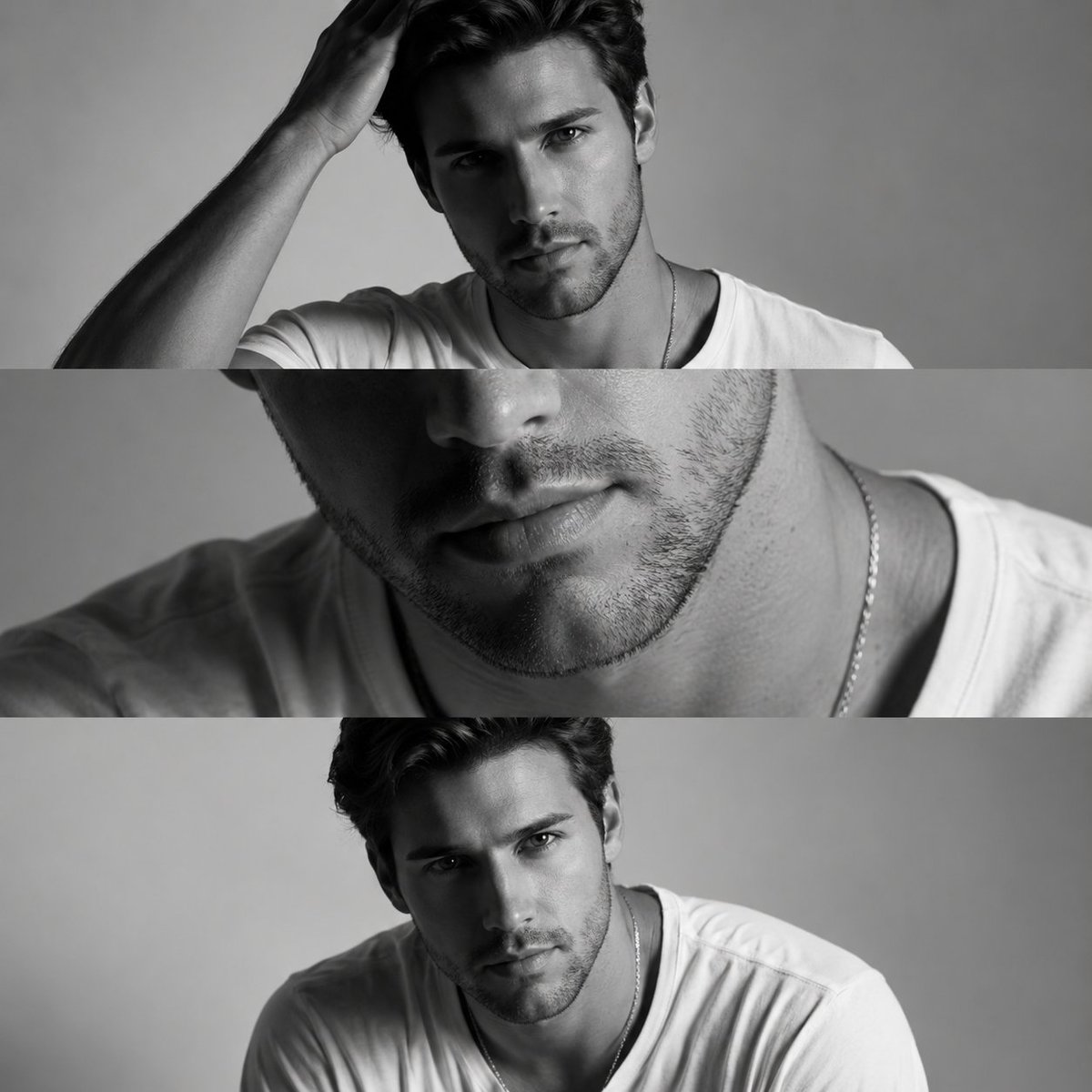 Monochrome Fashion Editorial Triptych 1