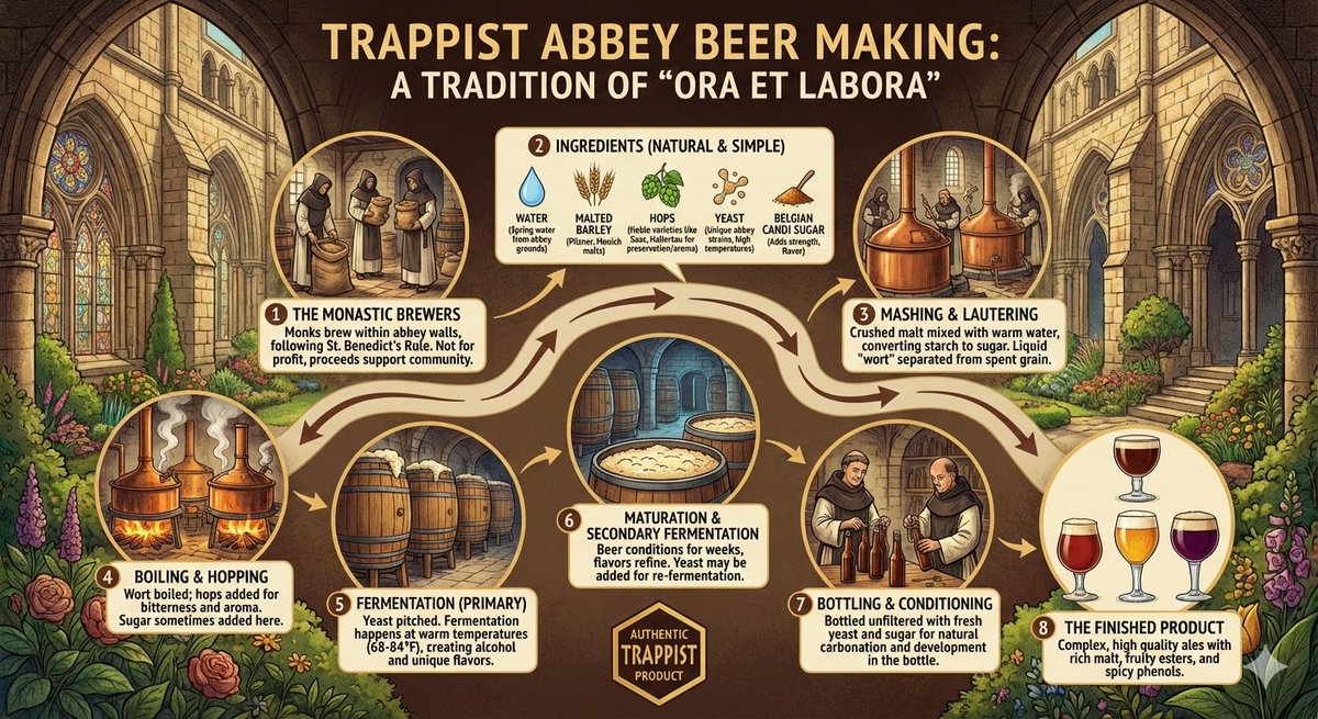 Infographic on Trappist Abbey Beer Making 2