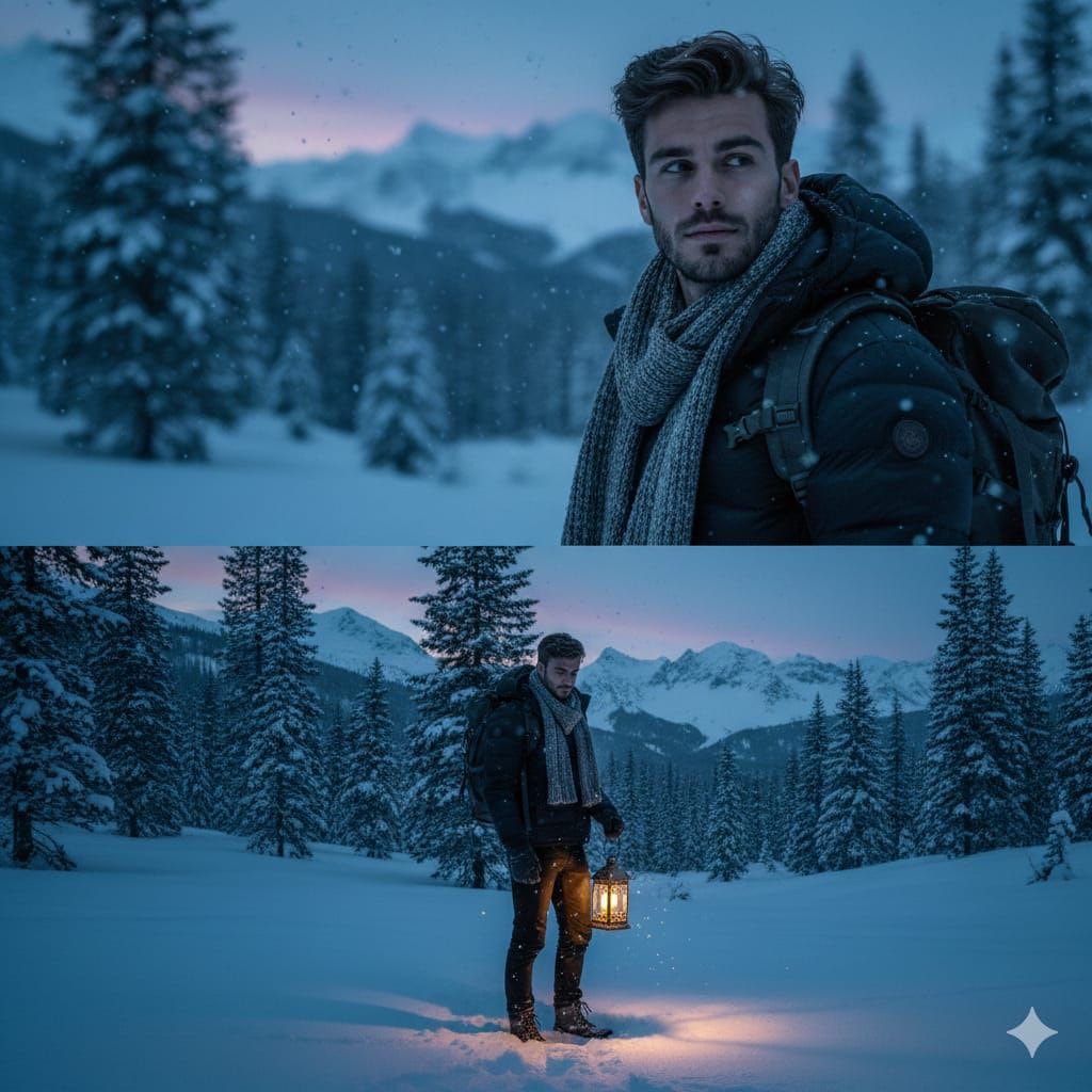 Cinematic Winter Forest Portrait 1