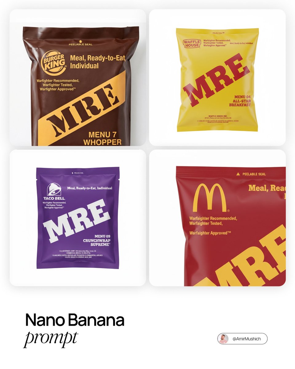 MRE Package Design Prompt (Big Brands) 1