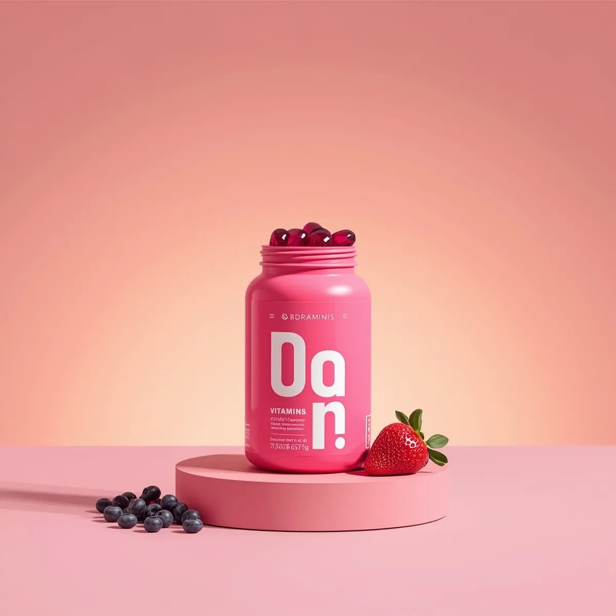3D Product Render of Gummy Vitamin Jars (4 Variations) 3