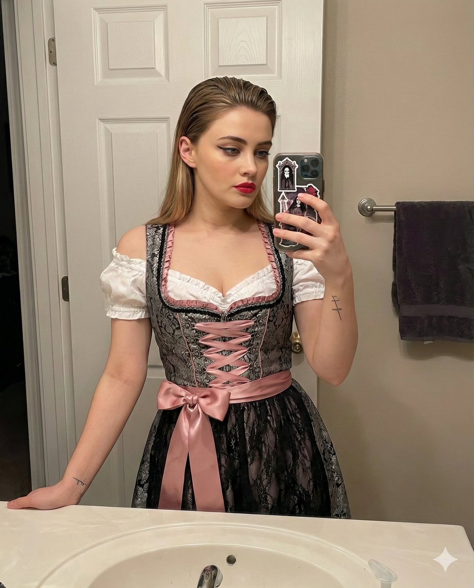 Coquette Goth Dirndl Mirror Selfie 1