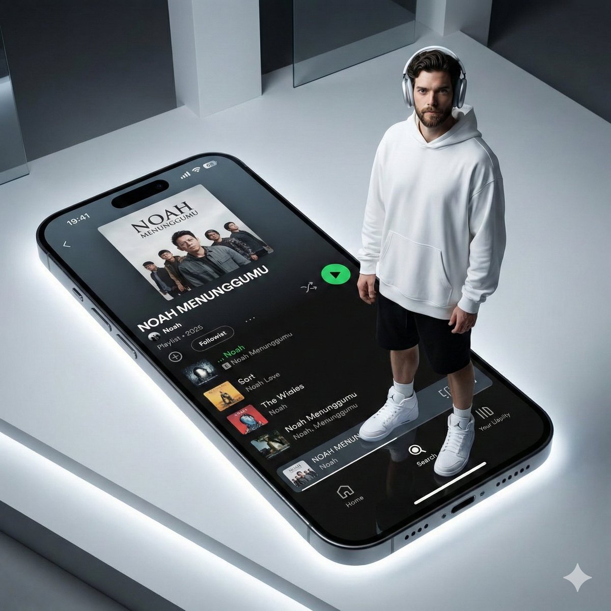 Futuristic Fashion Shot on Giant Smartphone Screen 2