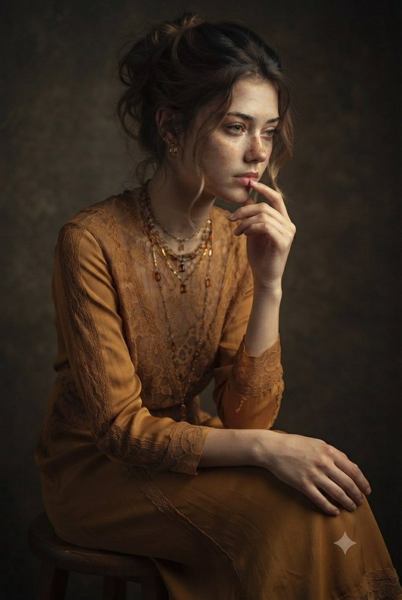 Vintage Mustard Dress Portrait 3