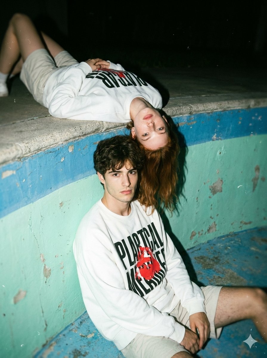 Streetwear Couple Film Shoot Prompt (Empty Pool) 2