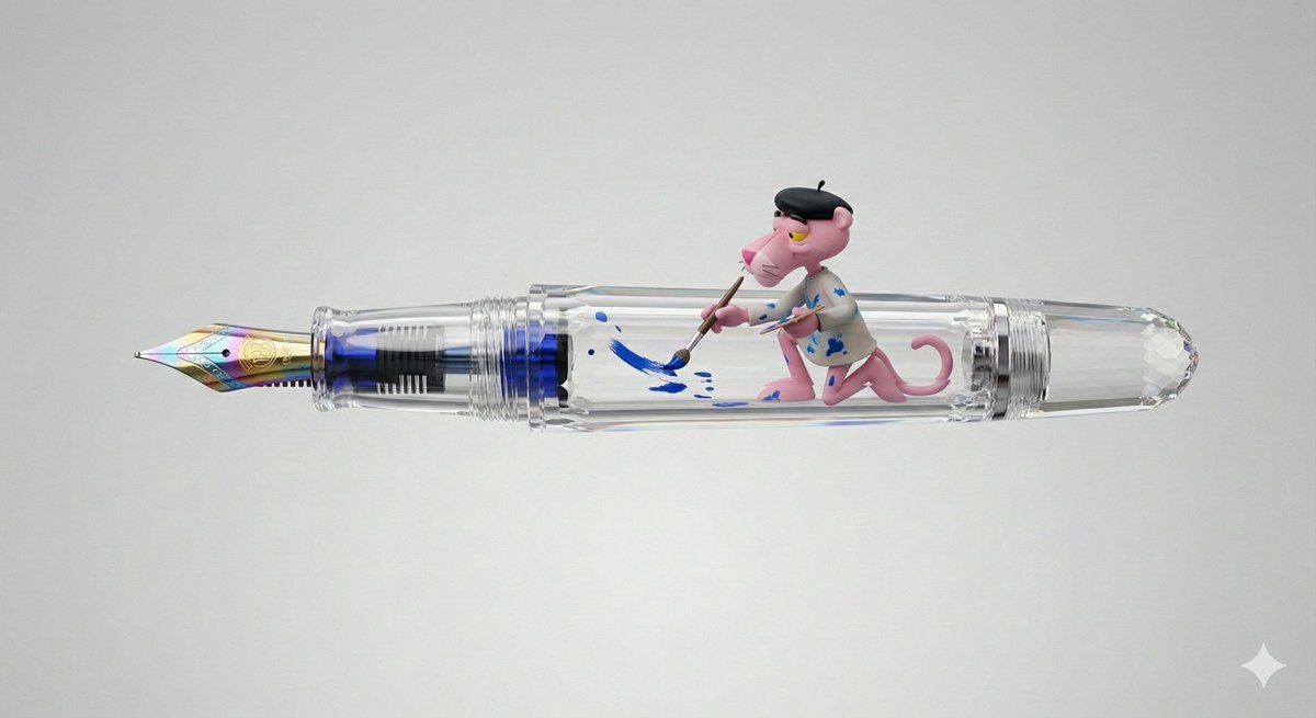 Pink Panther Fountain Pen 3D Render Prompt 1