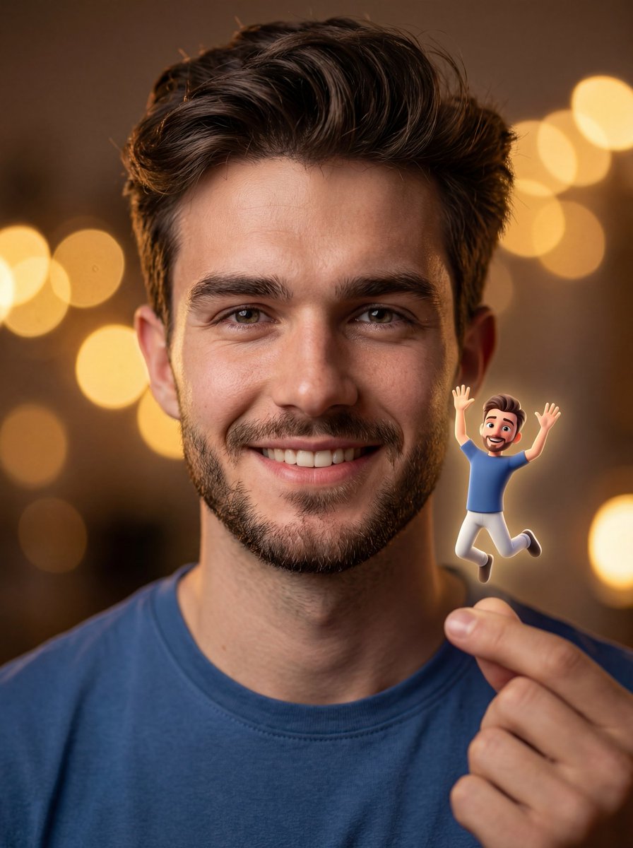 Ultra-realistic Portrait with Miniature Cartoon Self 1